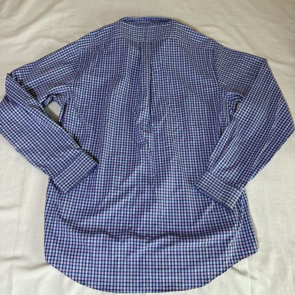 Ralph Lauren Shirt Blue Plaid Button Down Long Sleeve Men Size Large Performance - Picture 7 of 7